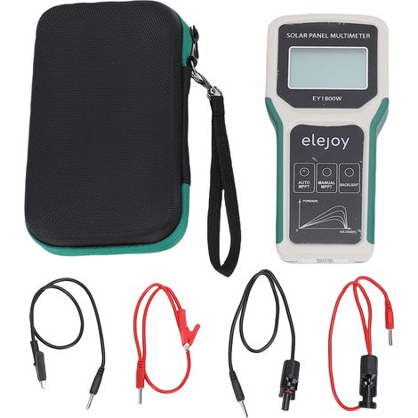 Eosnow 1800W Solarpanel -Multimeter -Tester, MPPT Photovoltaic -Leistungsmessgerät mit LCD -Hintergrundbeleuchtung, Auto-/Manuell -Erkennung, misst offene Kreisspannung, maximaler Punkt (PMAX, VMP, IM