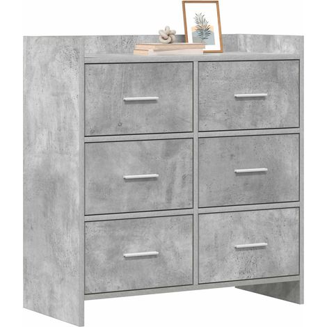 Sideboard/Anrichte/Buffet Betongrau 75 x 33 x 80 cm Holzwerkstoff LXWW991544 (1/5)