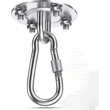 Gancho de techo de acero inoxidable de primera calidad con capacidad de hasta 400 kg para hamaca, arnés de entrenamiento, esterilla de yoga, toldo y columpio. (1/5)