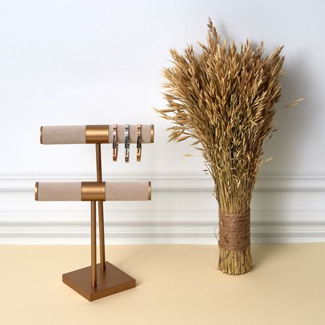 Porte-bijoux - HOME DECO FACTORY - Double - Chic - Beige et Marron