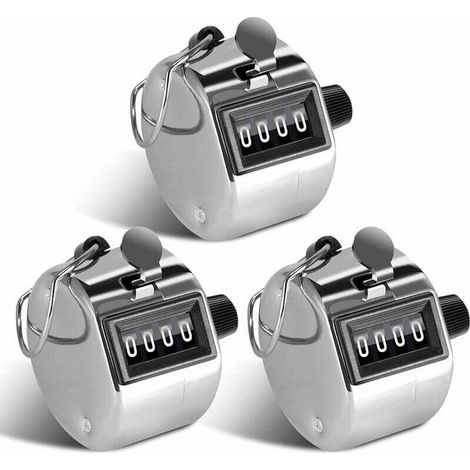 3-Piece Manual 4-Digit Passage Counter for People Counting, Golf, Trainer Training