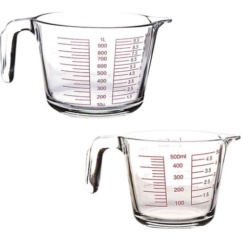 Verre doseur 473 ml/946 ml résistant aux hautes températures, avec graduation et poignée - Compatible micro-ondes - Graduations faciles à lire - Idéal pour la pâtisserie, la cuisine et tous vos besoin (1/5)