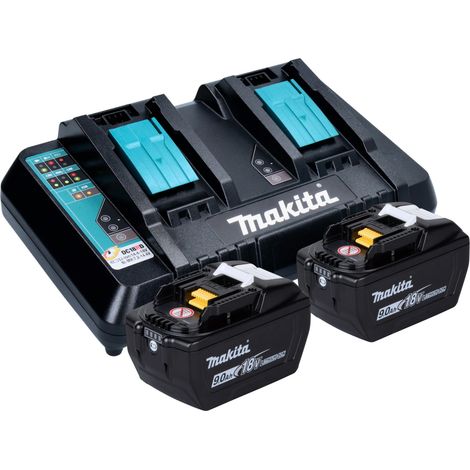 Kit Makita Power Source de 18 V con 2 baterías BL 1890 de 9,0 Ah + cargador rápido doble DC 18 RD (1/5)