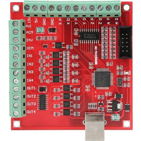 Carte d'interface CNC USB MACH3 100 kHz rouge pour variateur de moteur pas à pas et servomoteur (1/5)