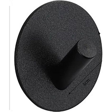 Crochets porte-serviettes autocollants - Porte-serviettes - Crochets de suspension autocollants - Lot de 4 - Ronds - Noirs avec épingle coudée (1/4)