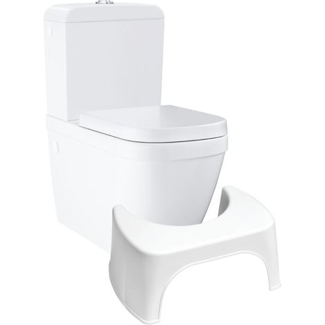 WC à poser sans bride GROHE Euro Ceramic + Tabouret physiologique Blanc