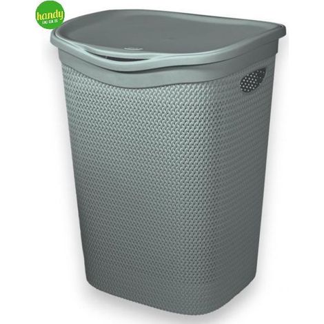 Portabiancheria Intreccio Belli e Forti grigio 55 lt