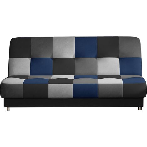 Canapé lit tissu mulitcouleur bleu Kady 192cm (1/5)