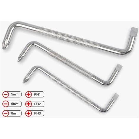 BUNTHAUS Coude tournevis 3 pièces S type Z mini double usage clé croix retournevis de tournevis en vrac (1/5)