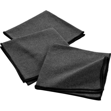 3 Serviettes de table coton recycle 40 x 40 cm Mistralines anthracite (1/4)