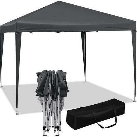 WOLTU Pavillon Pop-Up wasserdichter Sonnenschutz Terrasse Festival Pagodenzelt 3 x 3 m anthrazit