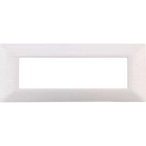 Plaque compatibles Vimar Plana 7 modules plastique couleur blanc satiné Ettroit EV85601