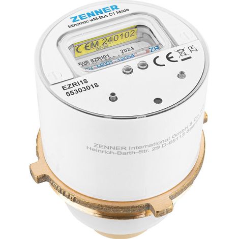 Compteur d'eau à capsule Zenner Minomoc M65 x 2 V2 30°C 2,5 R40V 325 RK ZR, wireless M-Bus