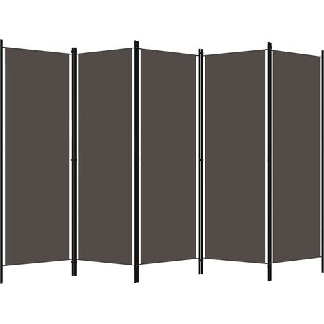 Cloison de séparation 5 panneaux Anthtracite 250x180 cm (1/5)