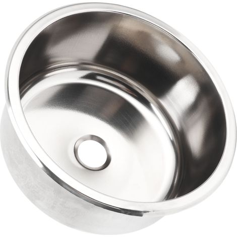Évier RV rond en acier inoxydable 304, 295x130mm, grande capacité, résistant à la rouille, pour camping-car et bateau (1/5)