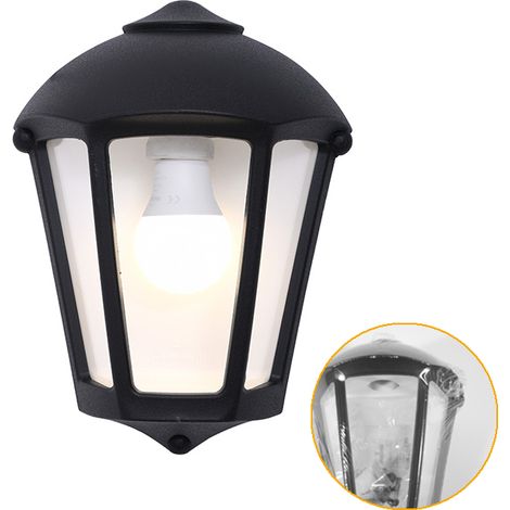 Aplique fabio 1xe27 ip55 l.21xan.11,5xal.29cm resina negra