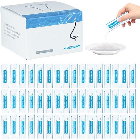 200 Petits Sacs Sachets Sel Nasal, 2.7g Sachets De Douche Nasale, Sachets De Sels De Rinçage Des Sinus Pour Rinçage Nasal Pour Douche Nasale, Kit Sinus Rinse, Irrigation Nasale (1/5)