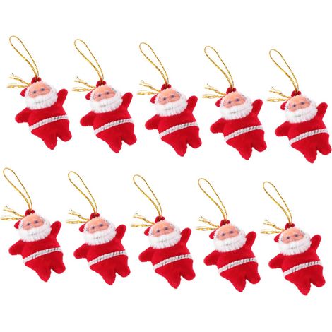 Mini poupée de père noël, 10 pièces, ornement de noël mignon, Mini père noël, ornement d'arbre de noël, accessoires pendentif YMYNY (1/5)