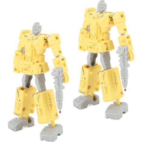 Lot de 2 robots transformables en stylo, à démonter, pour les études (jaune). (1/5)