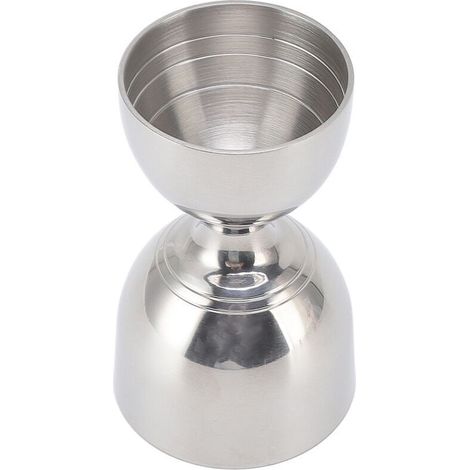 Misurino dosatore per cocktail da 30/60 ml, misurino da barman, misurino per cocktail di alta precisione in acciaio inossidabile resistente con bocca larga per liquori (argento classico) - Crezuo
