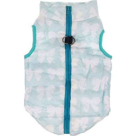 Harnais Manteau Gilet pour Petit Chien Chiot Chat Veste,Vetement Habit Hiver Chien,Yorkshire Chat Chiot Veste Fermeture Bleu-XS. (1/2)