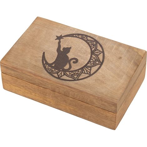 Cassetta decorativa per gatti, design unico, ideale come regalo, accessorio per la casa, stile etnico, contenitore