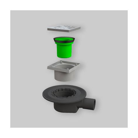 Pozzetto scarico sifonato in abs da pavimento con tappo a griglia cromato  modello go-go Ø40-50 BONOMINI