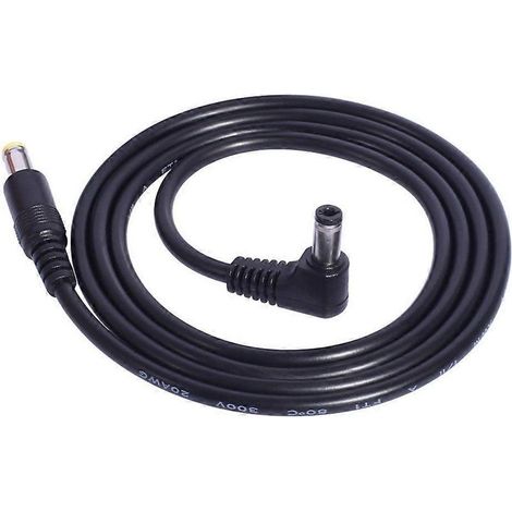 Câble d'alimentation 100 cm - fil 20AWG - connecteurs mâle-mâle 5,5 x 2,5 mm vers 5,5 x 2,1 mm - couleur noir (1/4)