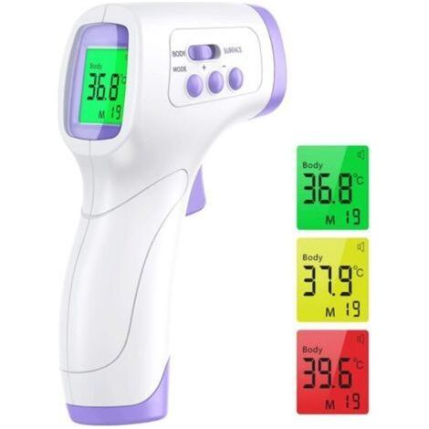 Thermometre Frontal Adulte, Thermometre Frontal Infrarouge, 2 en 1 Thermomètre san Contact Bébé Adulte Objet, Thermometre infrarouge avec Alerte Fièvre, Écran LCD et Fonction Mémoire-AIMOONSA (1/5)