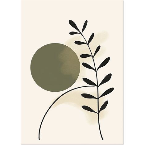 Lupia - Quadro moderno Canvas Prime BOTANIC GEOMETRIC 2 50x70 cm, Stampa su Tela effetto dipinto estetica, Pennellate tridimensionale, Telaio in Legno, per soggiorno camera da letto ufficio