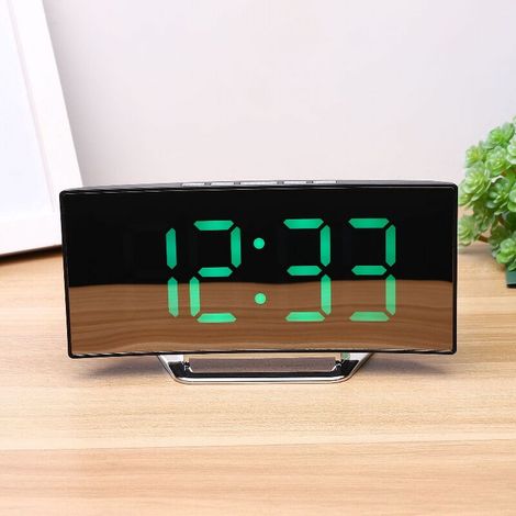 Réveil numérique pour Chambres à Coucher, écran Miroir 7'' LED, 2 luminosités, température, date, Alimentation USB, Fonction