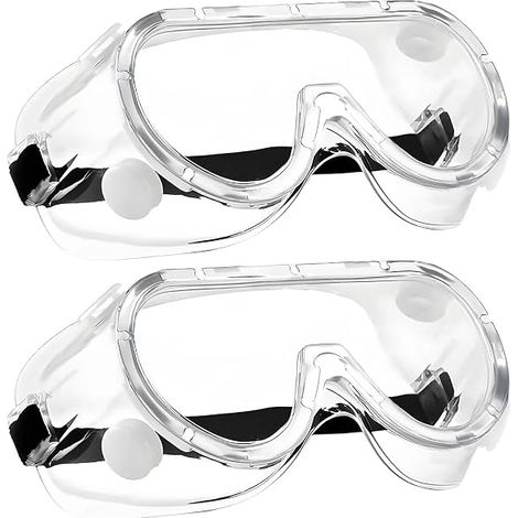Set mit 2 Paar Schutzbrillen, Arbeitsbrillen mit Panoramasicht, beschlagfrei und UV-Schutz, staubdichte Schutzbrillen für Labor, Radfahren, Skifahren, Bergsteigen (1/5)