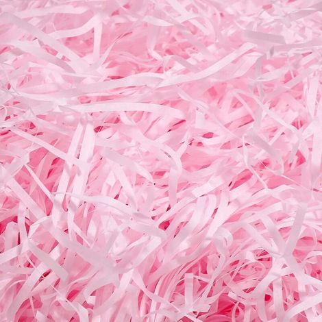 Zerkleinertes rosa Kraftpapier (100 g) zum Befüllen eines Geschenkkorbs (1/5)