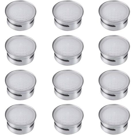 Mousseurs Robinet en Acier Inoxydable M22 M24 Aérateur d'Eau du Robinet Filtre à Robinet d'Économie d'Eau Accessoires de Pièces de Rechange pour Tête de Robinet de Cuisine Salle de Bain 12Pcs (1/5)