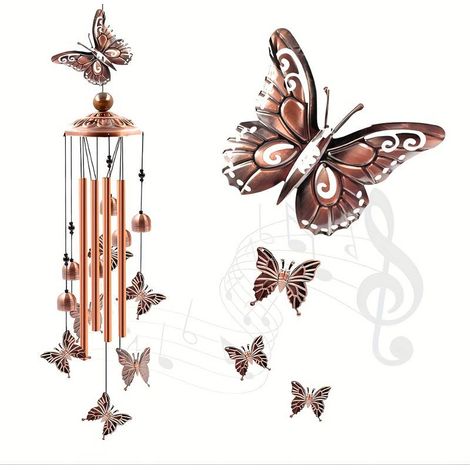 Carillon éolien papillon, mobile suspendu étanche pour extérieur, carillon éolien tortue, décoration de jardin