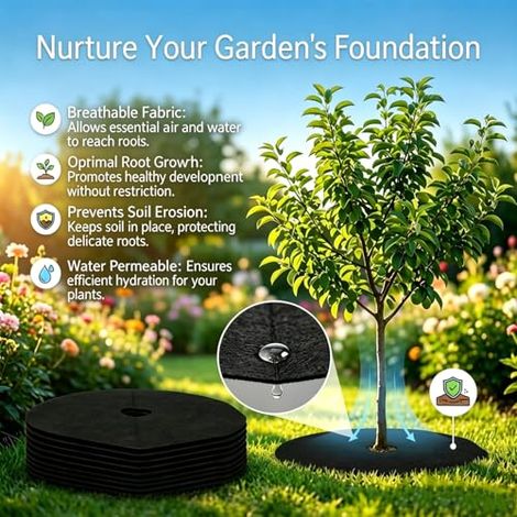 16 Pièces Paillis Pour Désherbage Des Arbres,Tissu Non Tissé Protecteur Pour Arbres,Protection Des Racines,Adapté Aux (1/5)