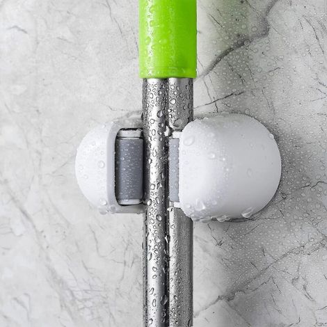 Mopphalter, 3er-Set, selbstklebende Wandmontage ohne Bohren, ideales Aufbewahrungswerkzeug für Haus, Küche und Garten. (1/5)