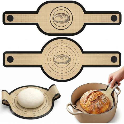 Lot de 2 Tapis de Cuisson en Silicone pour Four Hollandais,Bread Baking Mat (1/5)