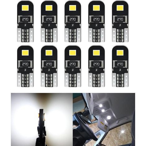 LED-Innenraumbeleuchtung für Autos, Kennzeichenbeleuchtung, Armaturenbrettbeleuchtung, Innenraumbeleuchtung, 12V T10 Ersatzleuchten für Autos, passend für die meisten Autos (10 Stück) (1/5)