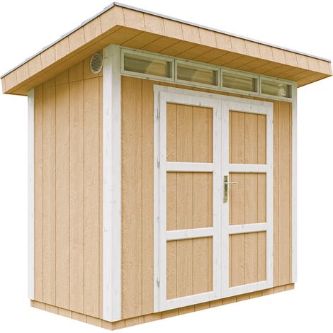 Caseta de jardín de CALIDAD PREMIUM 3m²-L161xW294cm - con Suelo,Baldosas Bituminosas y Pintura - Construcción con paneles LP Smartside - Cobertizo jardín exterior TIMBELA M901A - Harvest honey (1/5)