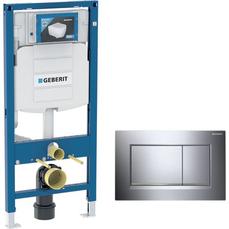 Pack Geberit DuoFix 320 + Plaque de Commande Sigma 30 Chrome Brillant/Chrome Mat (SETUP320-PRO6) (1/5)