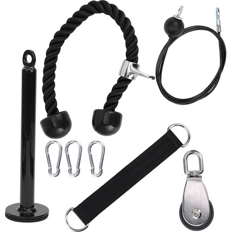 8 Pièces Équipement de Fitness Portable Poulie DIY Corde Exercice Renforcement Musculaire Bras Triceps (1/5)