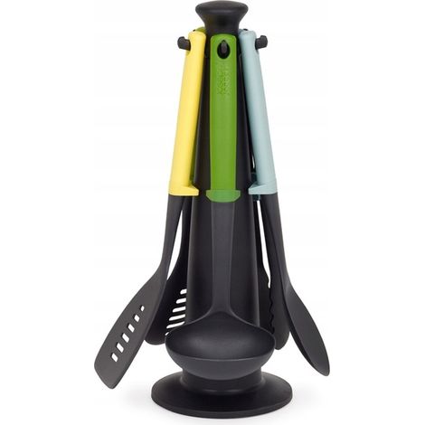 Juego de utensilios Joseph Joseph Duo de 5 piezas con soporte de almacenamiento, color moderno y elegante para tu cocina, práctico y funcional (1/4)