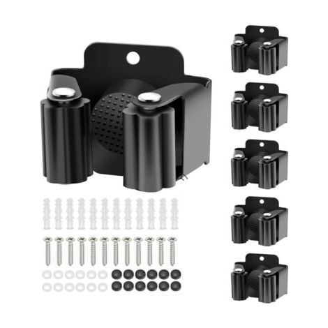 6 Pieces Wall Broom Holder, Wall Broom Hanger, Wall Broom Holder, Wall Broom Clip, Mop Holder for Bathroom Kitchen Office (1/4)