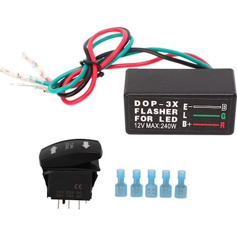 Interrupteur à bascule pour clignotants arrière à LED pour VTT, UTV, camping-car, moto, bateau, 12 V (1/5)