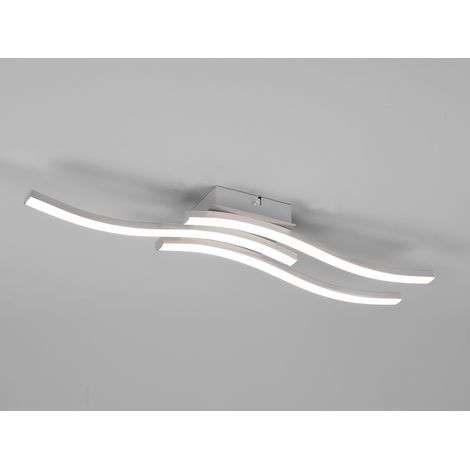 LED Deckenleuchte ROUTE 3 flammig Metall Silber Neutralweiß, Breite 56cm