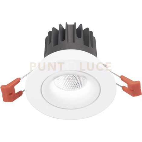 GFA1041C- FARETTO DA INCASSO IN ALLUMINIO DIFFUSORE TRASPARENTE A LED 3000K 1467LM 16W BIANCO D.11CM ORIENTABILE