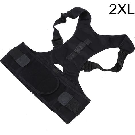 Ceinture de correction de posture pour le dos et la colonne vertébrale, soutien magnétique pour adulte, taille 2XL, noire. (1/5)