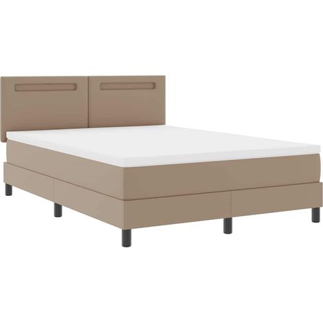 Rete Letto con Materasso con materasso Cappuccino 140 x 190 cm vidaXL (1/5)