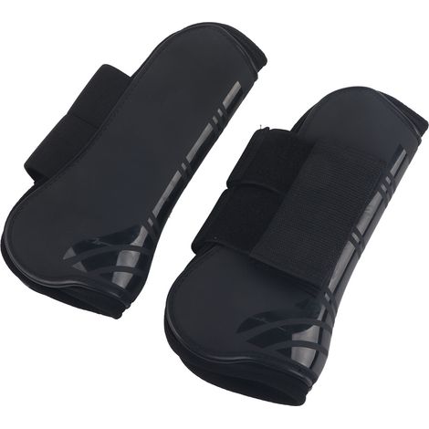 paire de guêtres de saut d'obstacles pour chevaux, protection et maintien, équipement équestre (noir) (1/5)